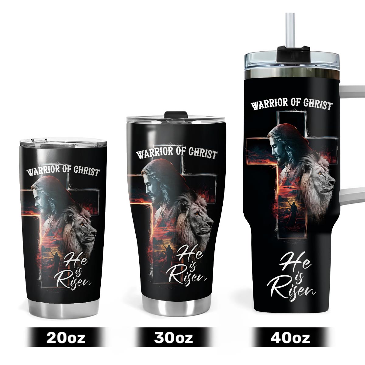 Warrior of Christ He is Risen Tumbler