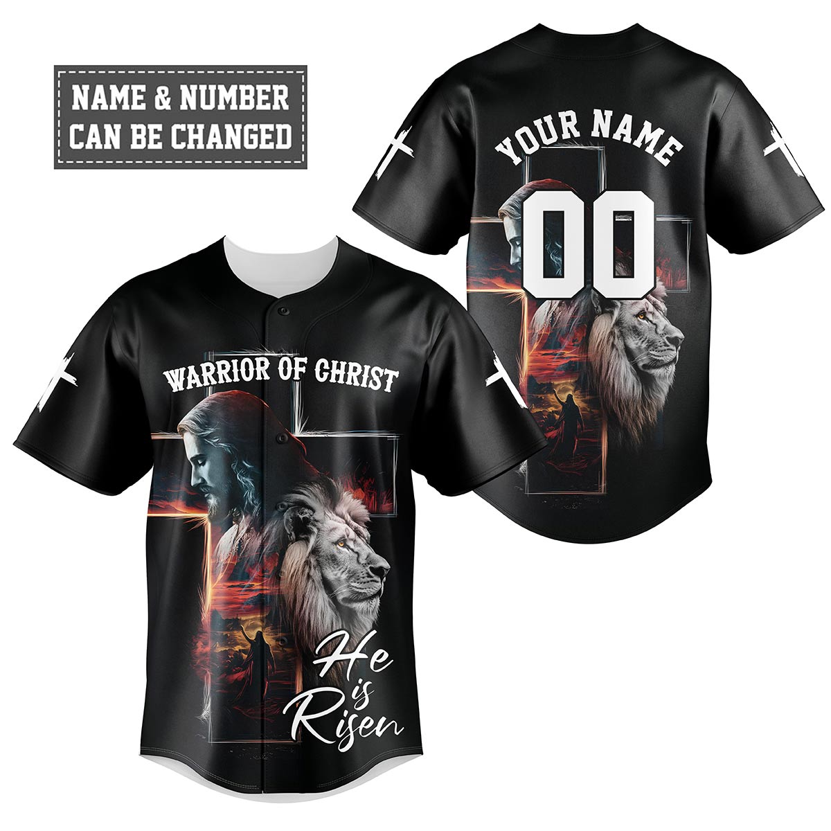 Warrior of Christ He is Risen Baseball Jersey