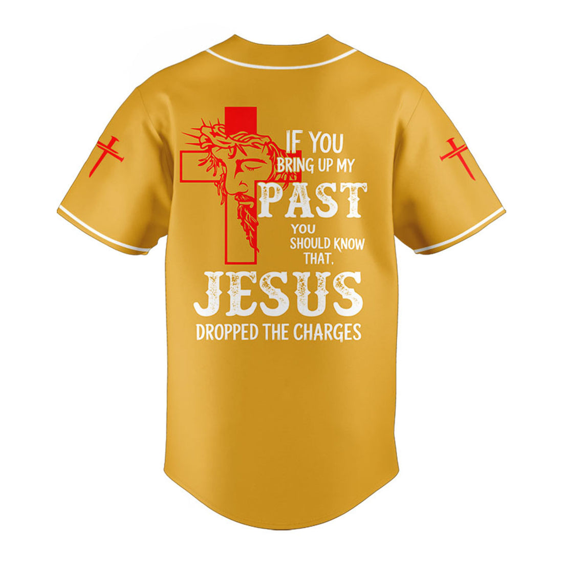 "Jesus Dropped The Charges" Baseball Jersey Yellow
