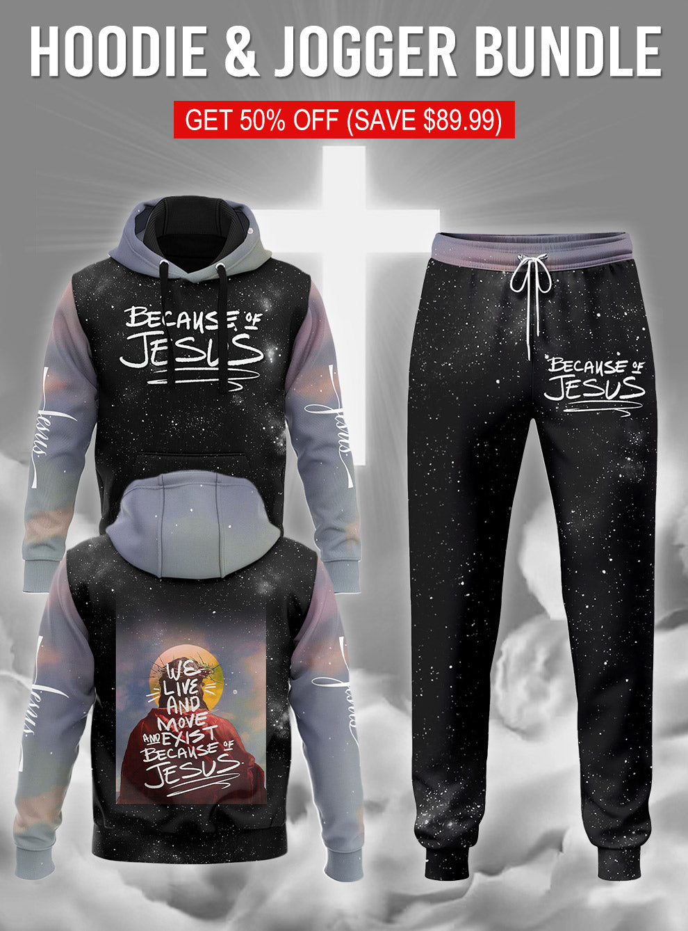 Because Of Jesus Hoodie & Jogger Set