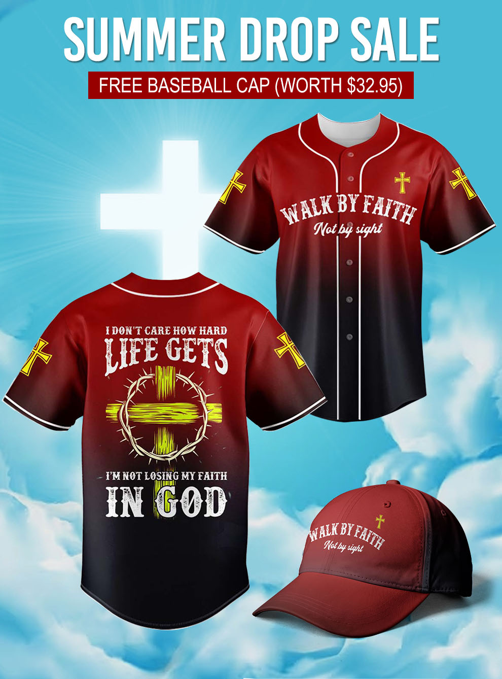 "Faithwalk" Baseball Jersey & Hat Bundle