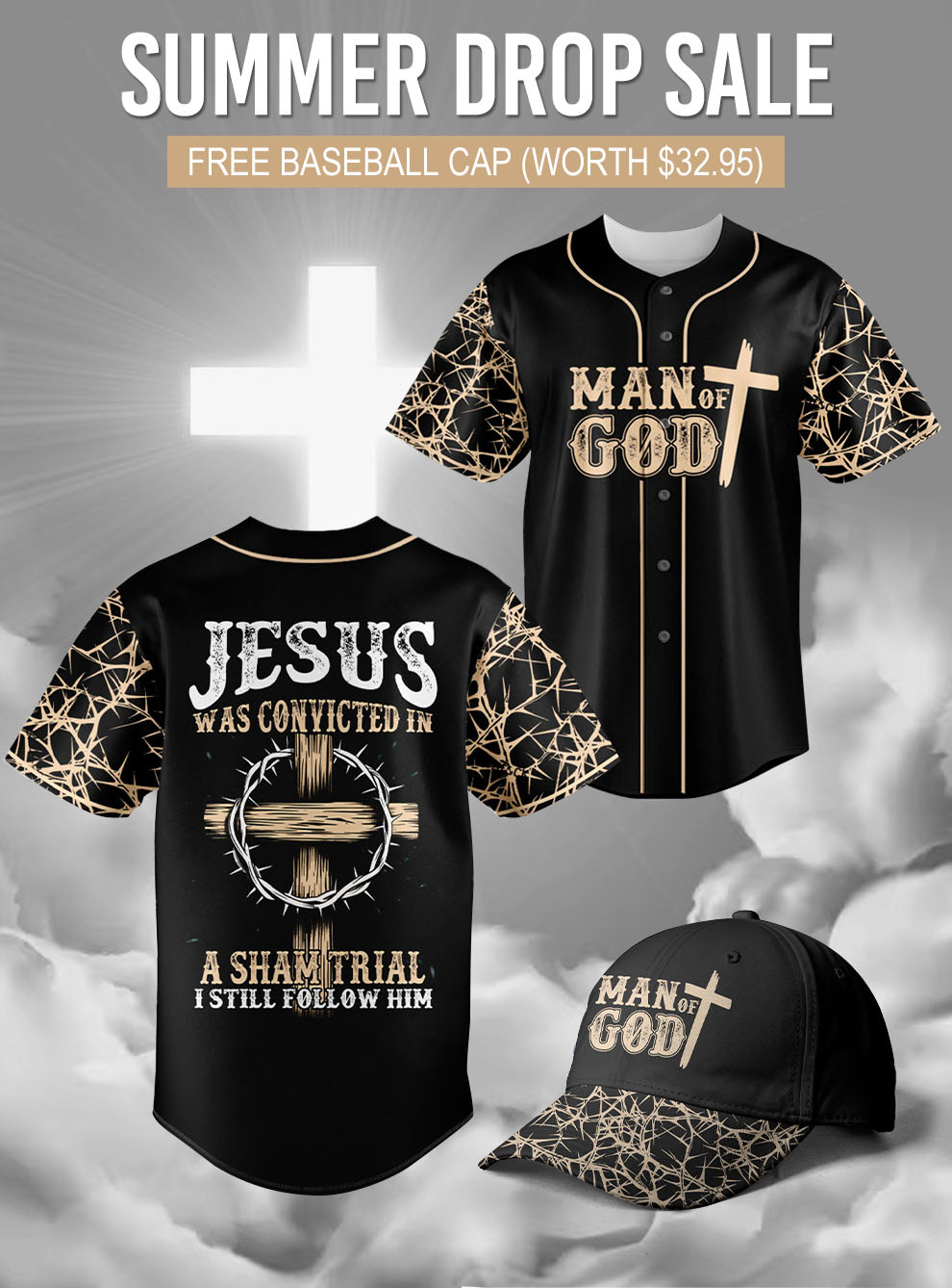 "Redeemed" Baseball Jersey & Hat Bundle