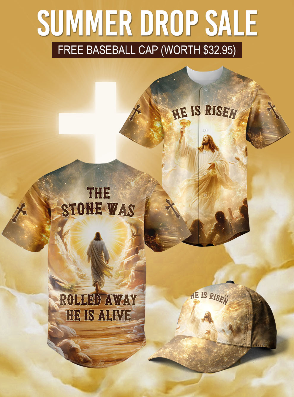 “Risen” Baseball Jersey & Hat Bundle
