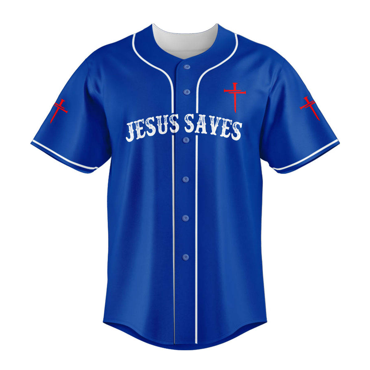 "Jesus Dropped The Charges" Baseball Jersey Blue