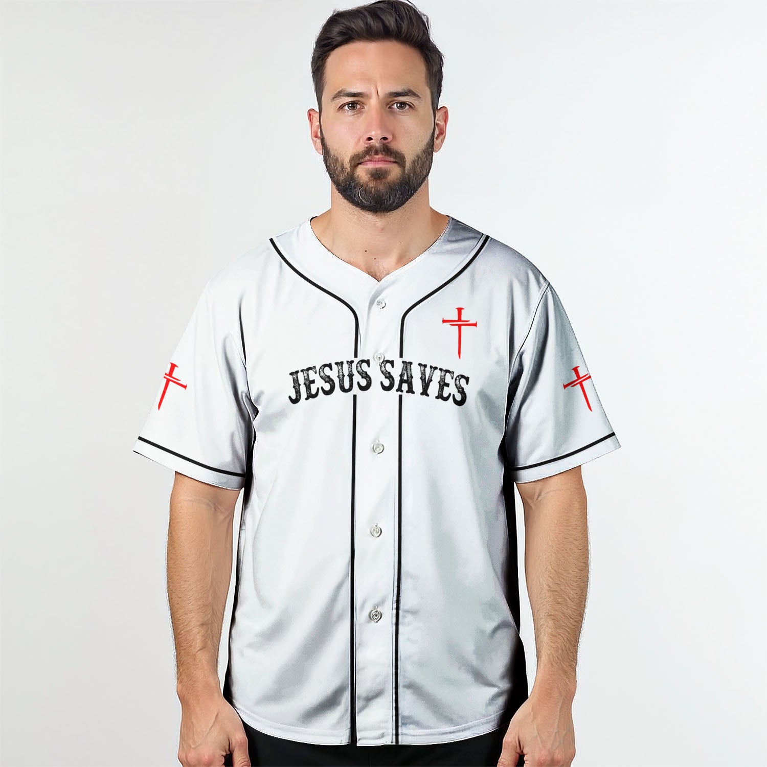 "Jesus Dropped The Charges" Baseball Jersey White