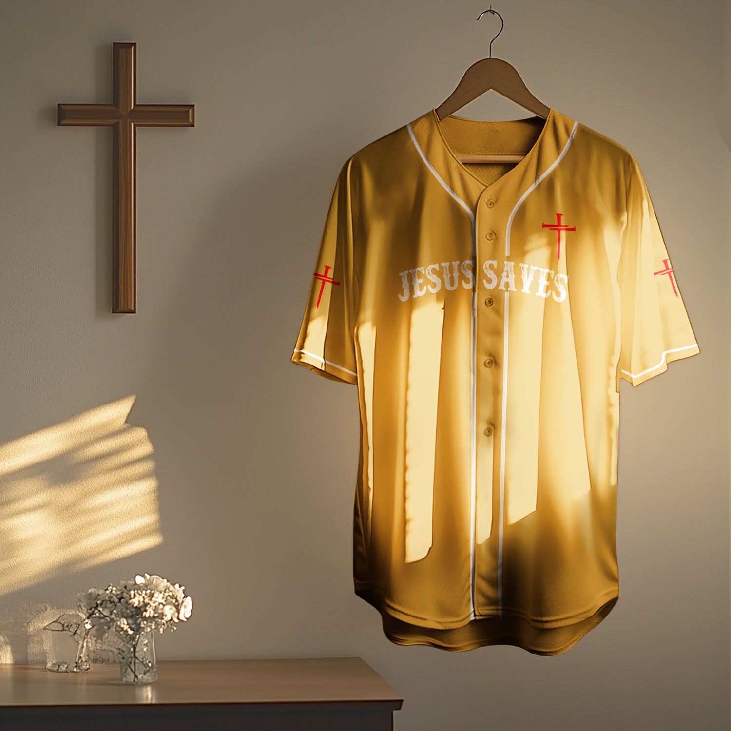 "Jesus Dropped The Charges" Baseball Jersey Yellow