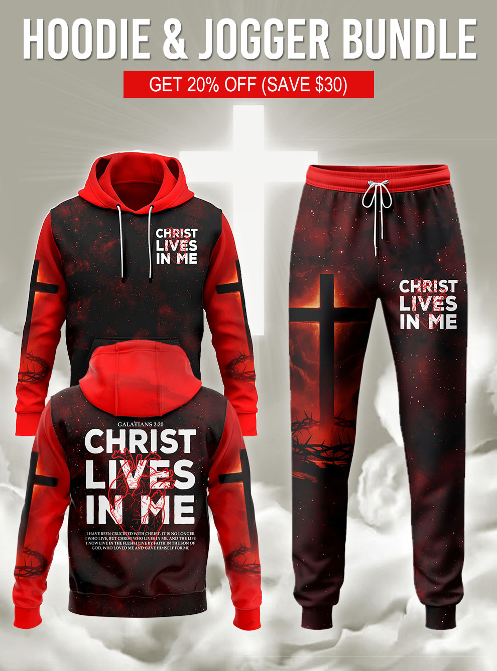 Christ Lives In Me Hoodie & Jogger Set